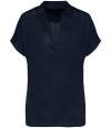 SP221 Spasso Ladies Linen Polo Shirt Navy colour image